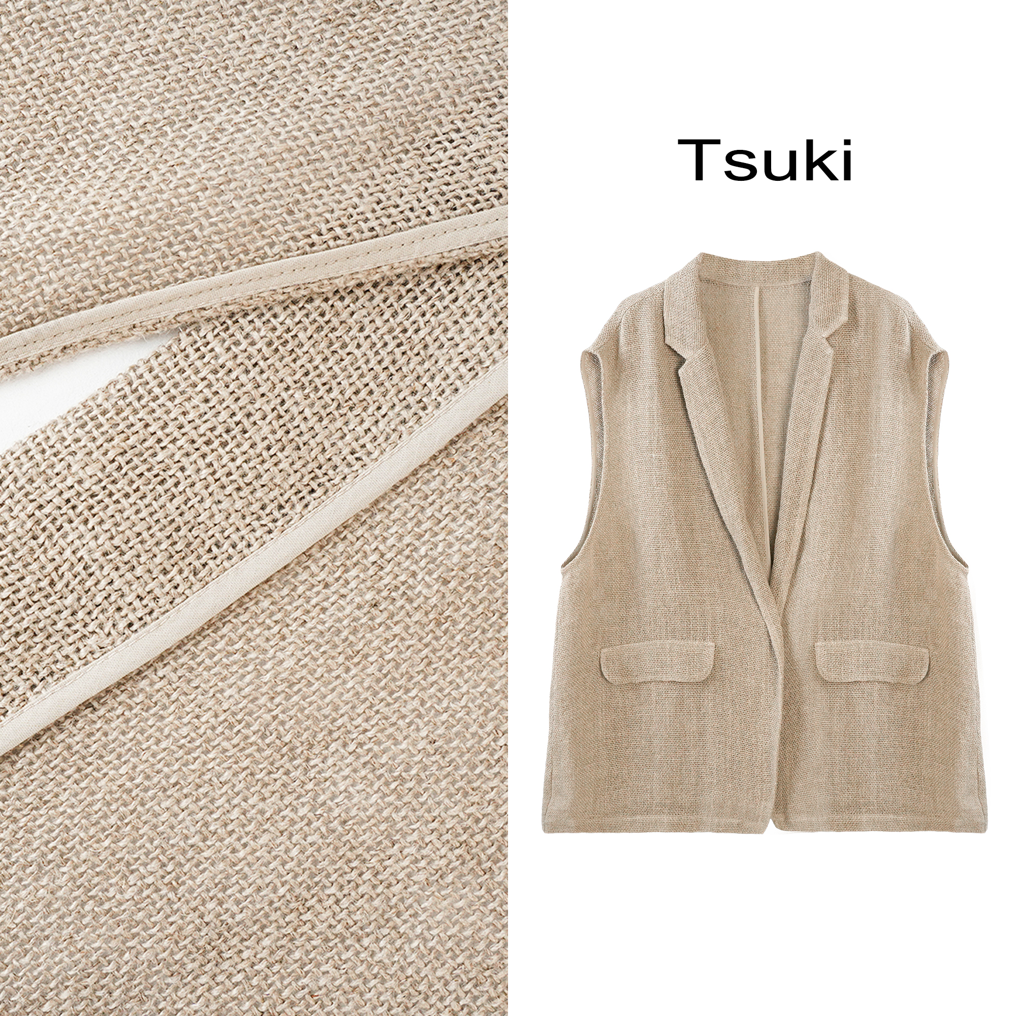 Tsuki 老钱风雨露麻西装马甲 NL248XC955