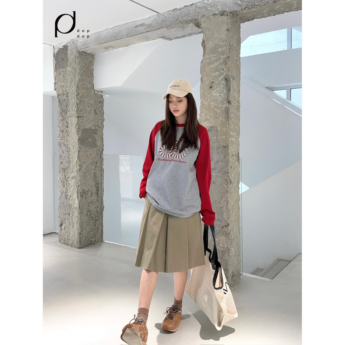 AVVENN2025春A字显瘦百褶半身裙女1390dopdop买手店