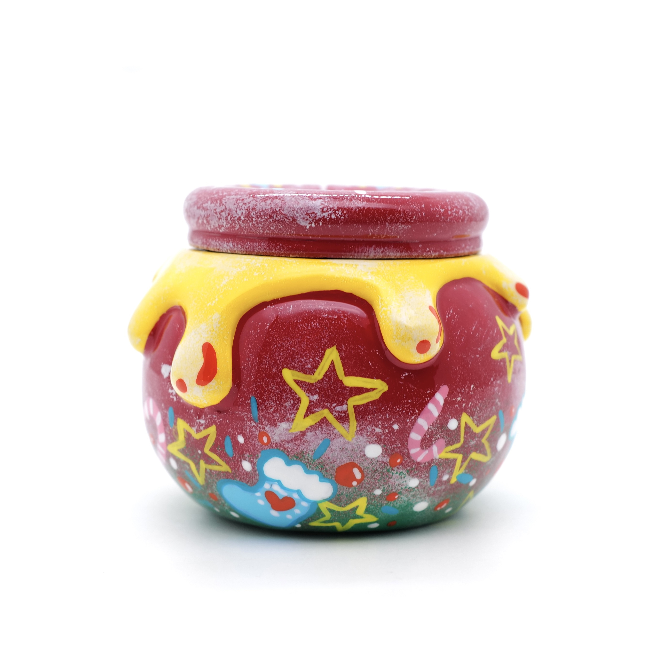 王甜心蜂蜜罐子摆件艺术石膏作品，手工绘制，仅一件