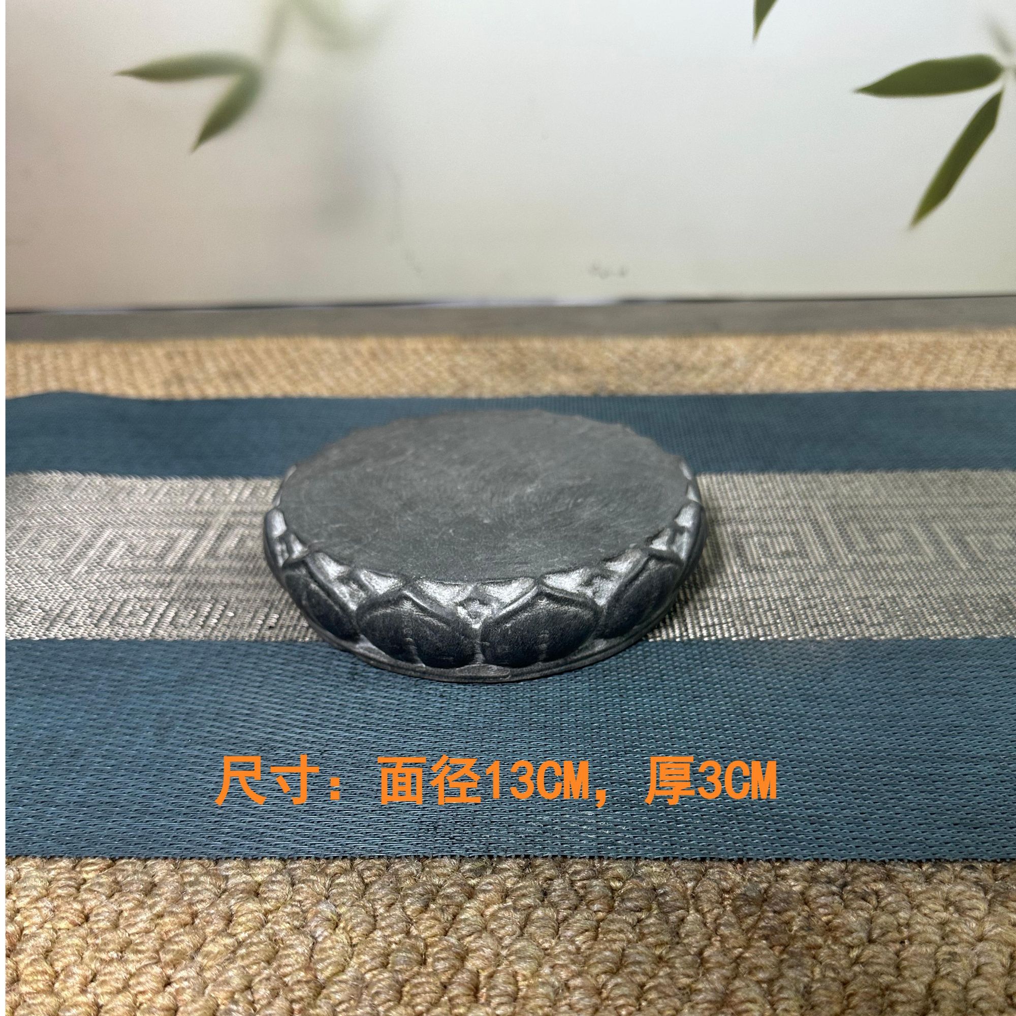 山西青石石雕桌面盆景摆件造景（单层莲花座）复古雕刻~~不含架子