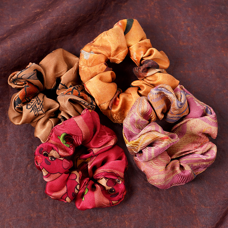 莨宝宝100%桑蚕丝25姆米头绳A3大号大肠发圈头饰马尾高级感丸子头