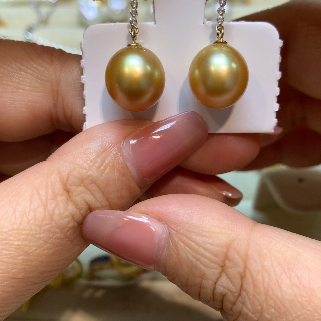 海水珍珠耳饰14K金镶嵌