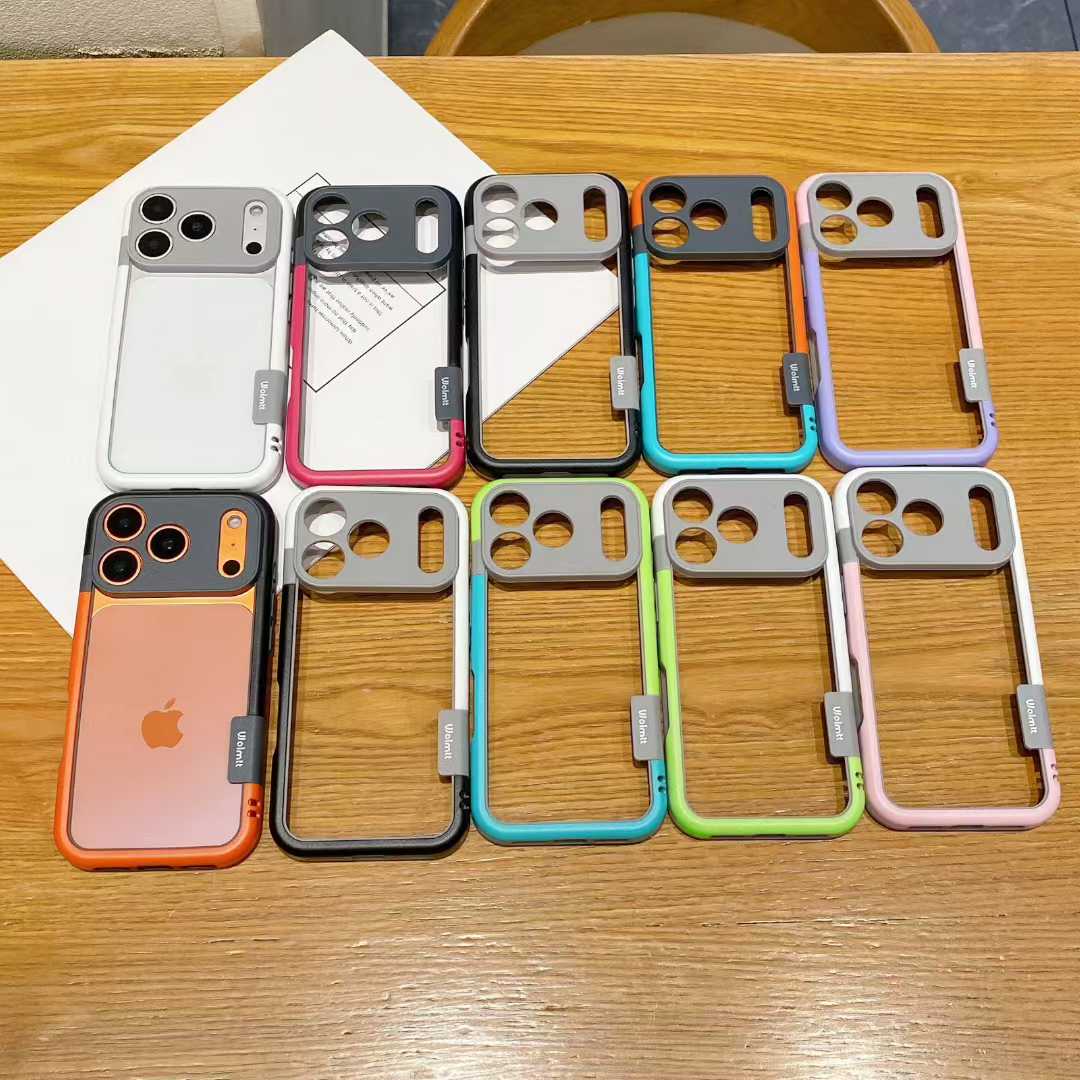 适用苹果17ProMax纯边框撞色手机壳16Plus夏日透气散热高级感软壳