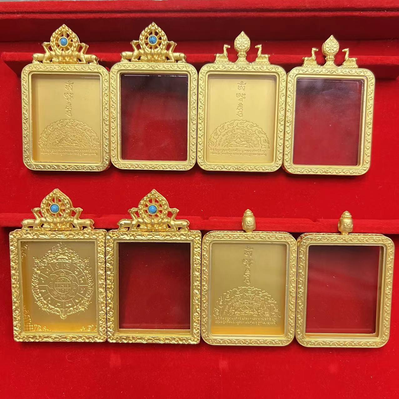 新款唐卡双面单面嘎乌盒双鹿手绘唐卡盒方形双鹿嘎乌盒西藏藏族潮