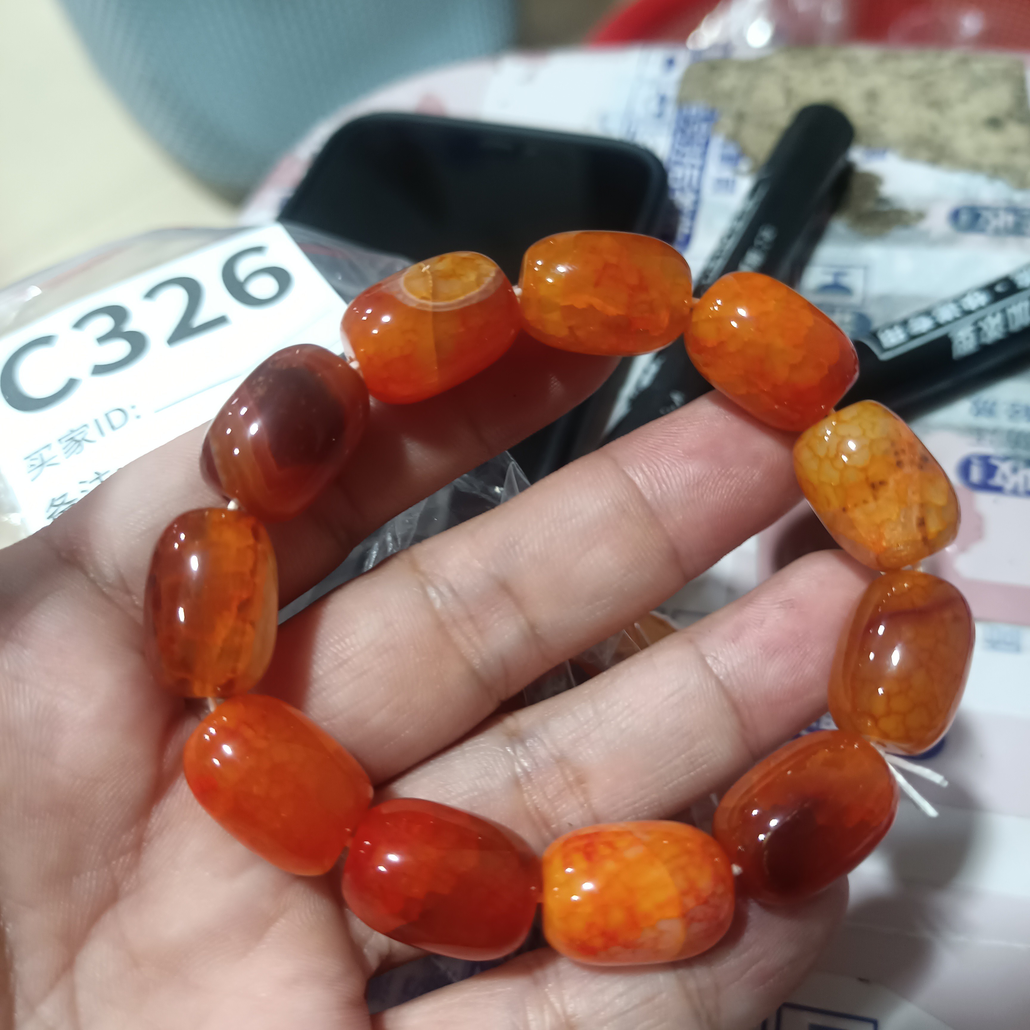 C 326 卡13 凤血长桶手串