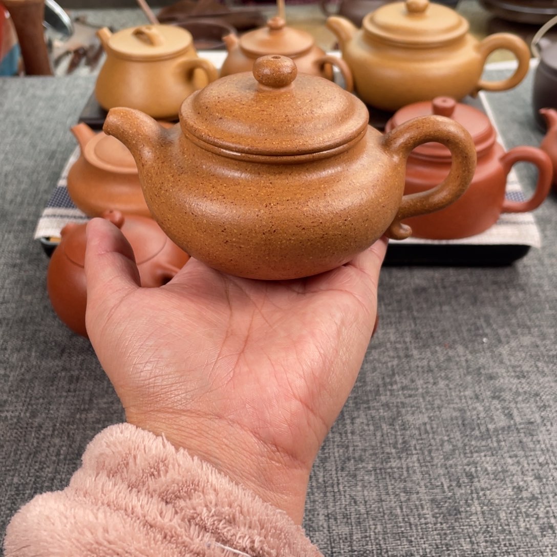 紫砂茶壶黄降坡仿古全手30目200