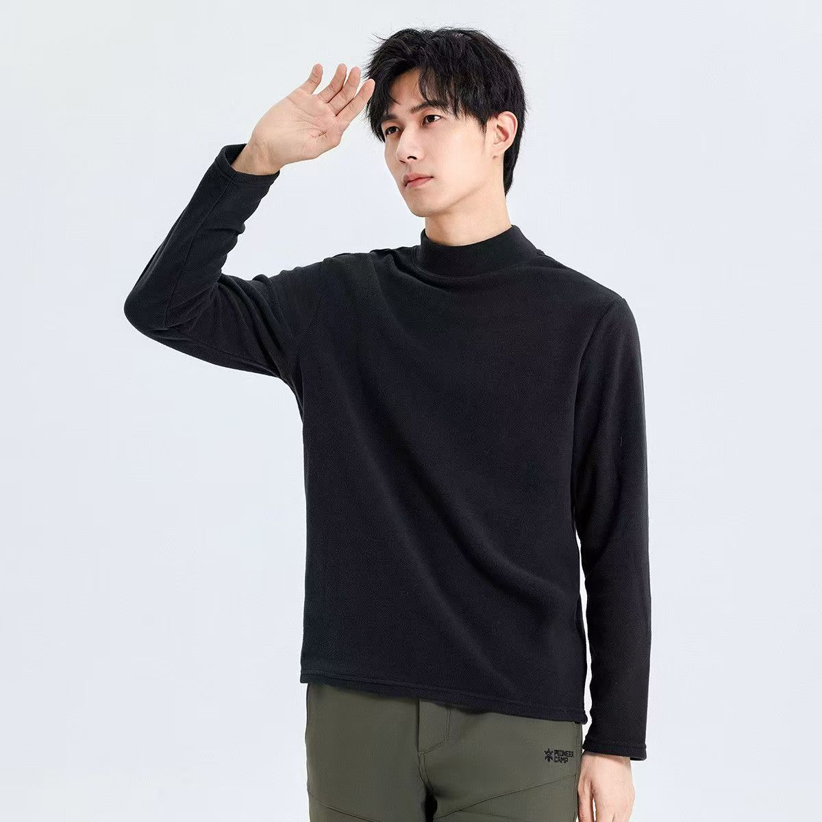 内搭T恤保暖衣男士加厚长袖t恤长袖高领男士休闲