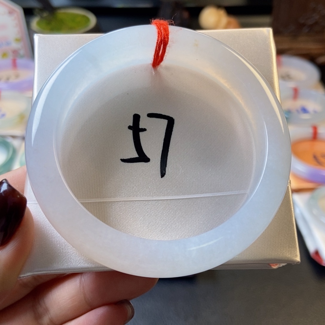 翡翠未镶嵌手镯9冰透白月光