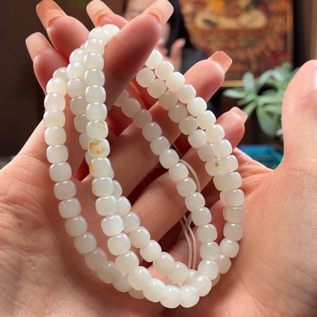 钮***洋和田玉未镶嵌项链白玉