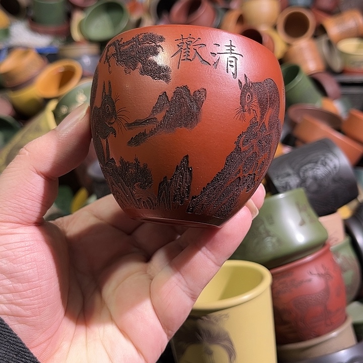 紫砂茶杯全手工紫砂主人杯