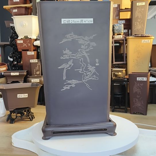 25×41签筒花鸟咖色十22方底1只