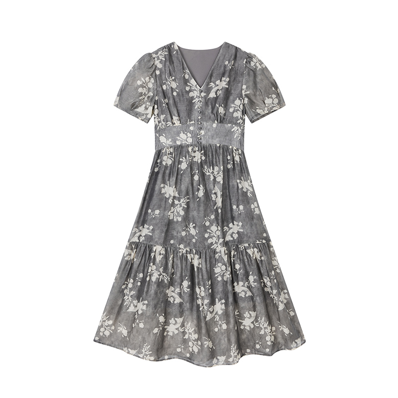 【尚雅专属】气质V领连衣裙N2627