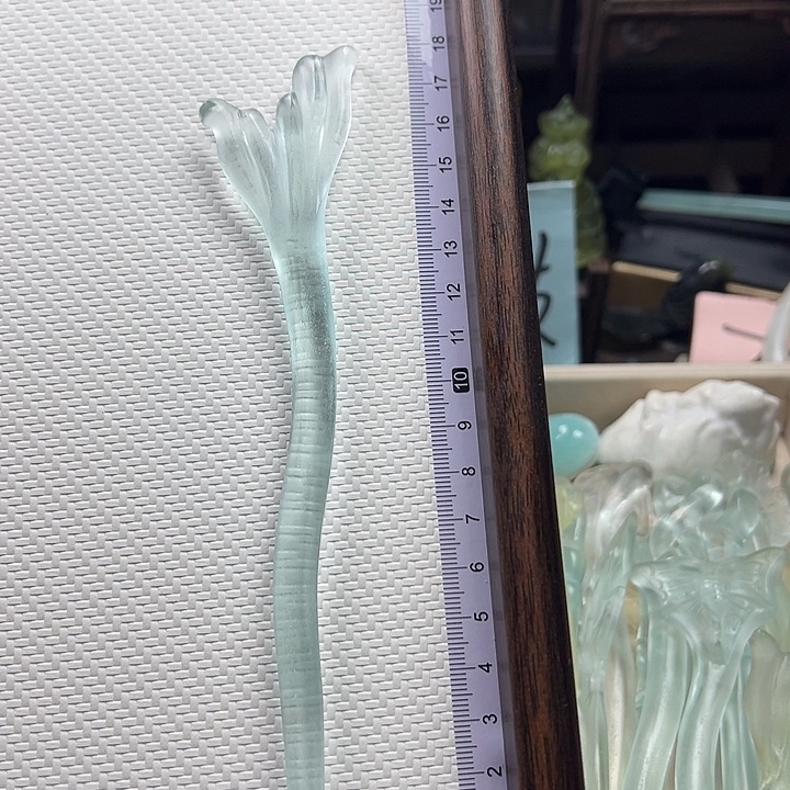 蛇纹石玉未镶嵌发簪鱼尾