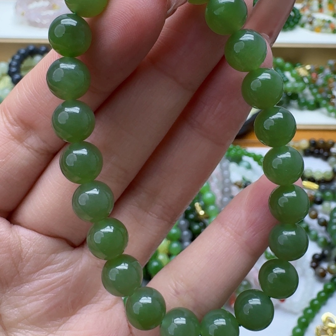 朝***霞和田玉未镶嵌手链