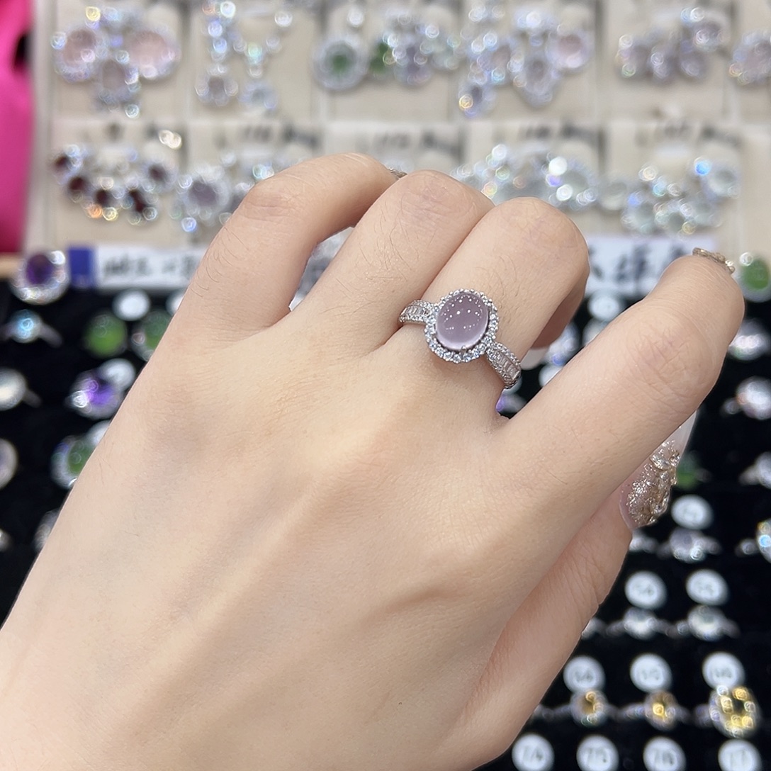 米***麻萤石银S925镶嵌发饰