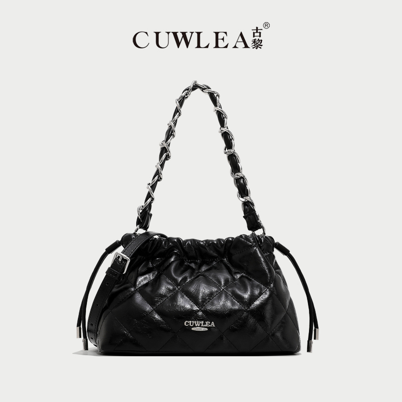 【CUWLEA/古黎】小香风新款女包绣线菱格百搭斜挎包GL-9089