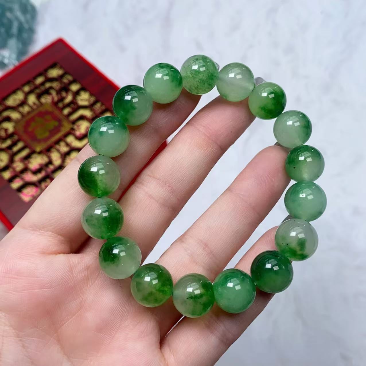 B918冰绿花手链12M