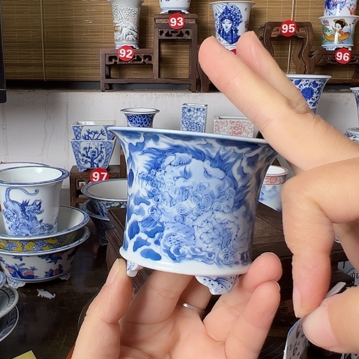 墨奈手绘陶瓷花盆