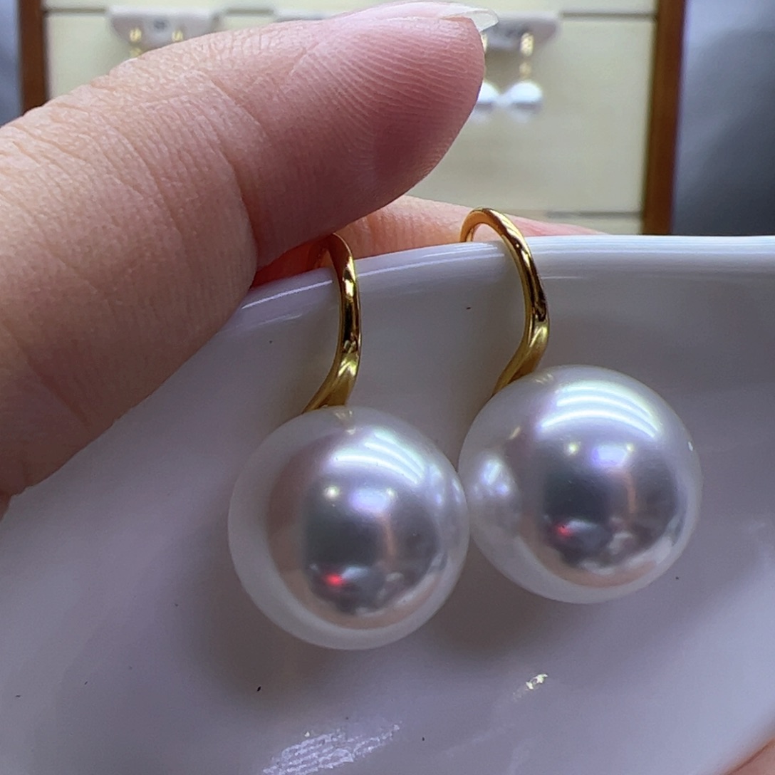 淡水珍珠耳饰18K金镶嵌
