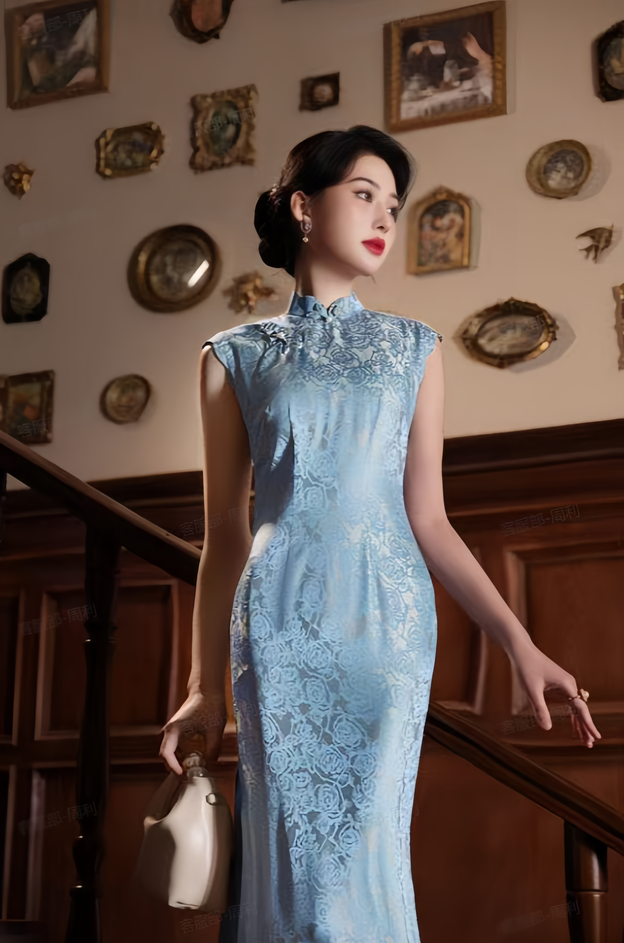 【冰蓝玫瑰】武汉姑苏夫人新中式简约旗袍高端定制款