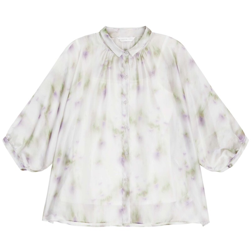 sdeer女装正品套装翻领套装晕染纺两件套雪纺衬衫S232Z0451