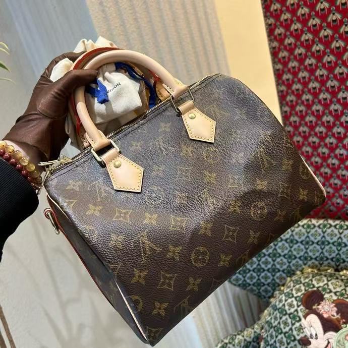 未使用 LouisVuitton/路易威登 经典老花speedy25手提斜挎包