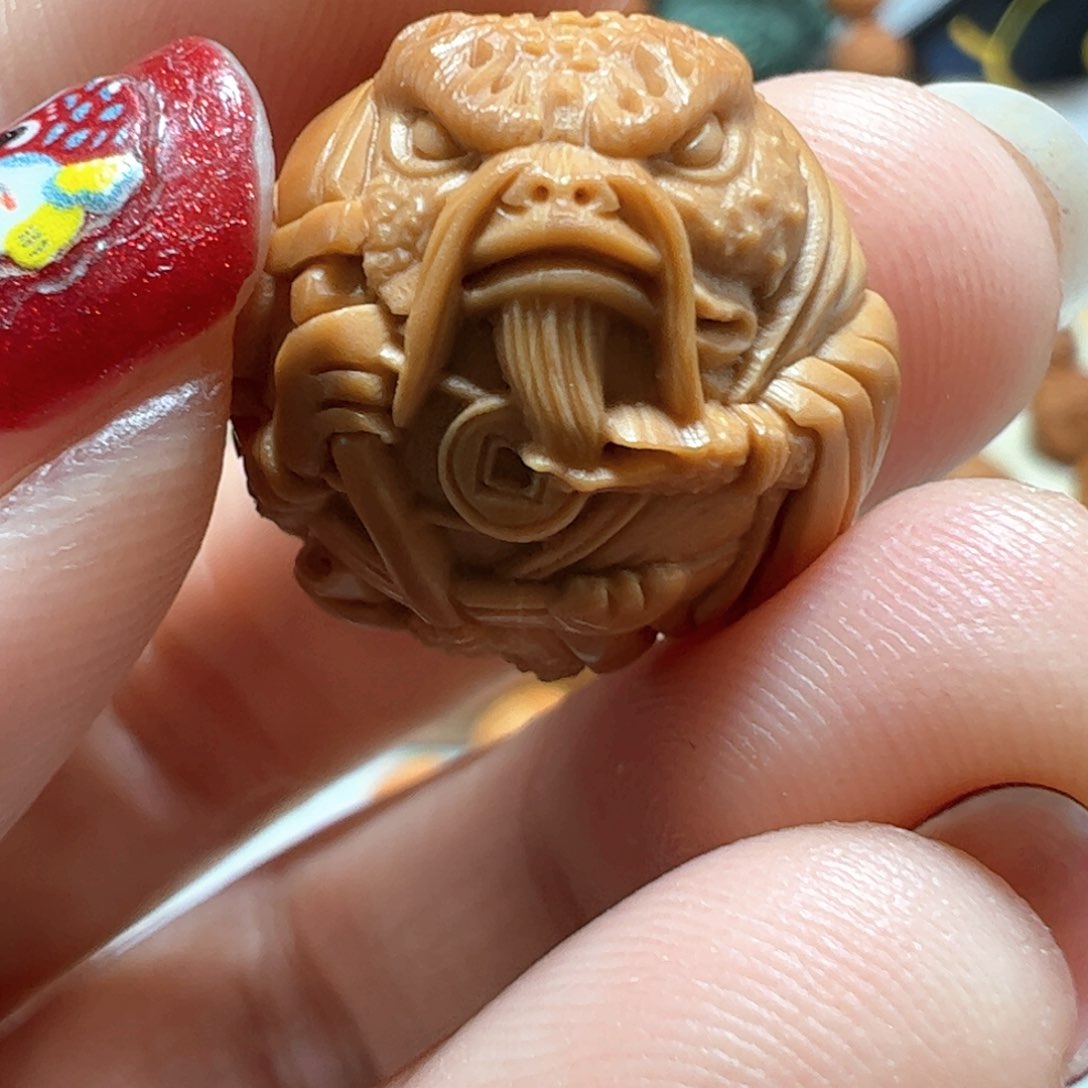 核桃手串/手链4号猴头雕刻满工二爷金蟾