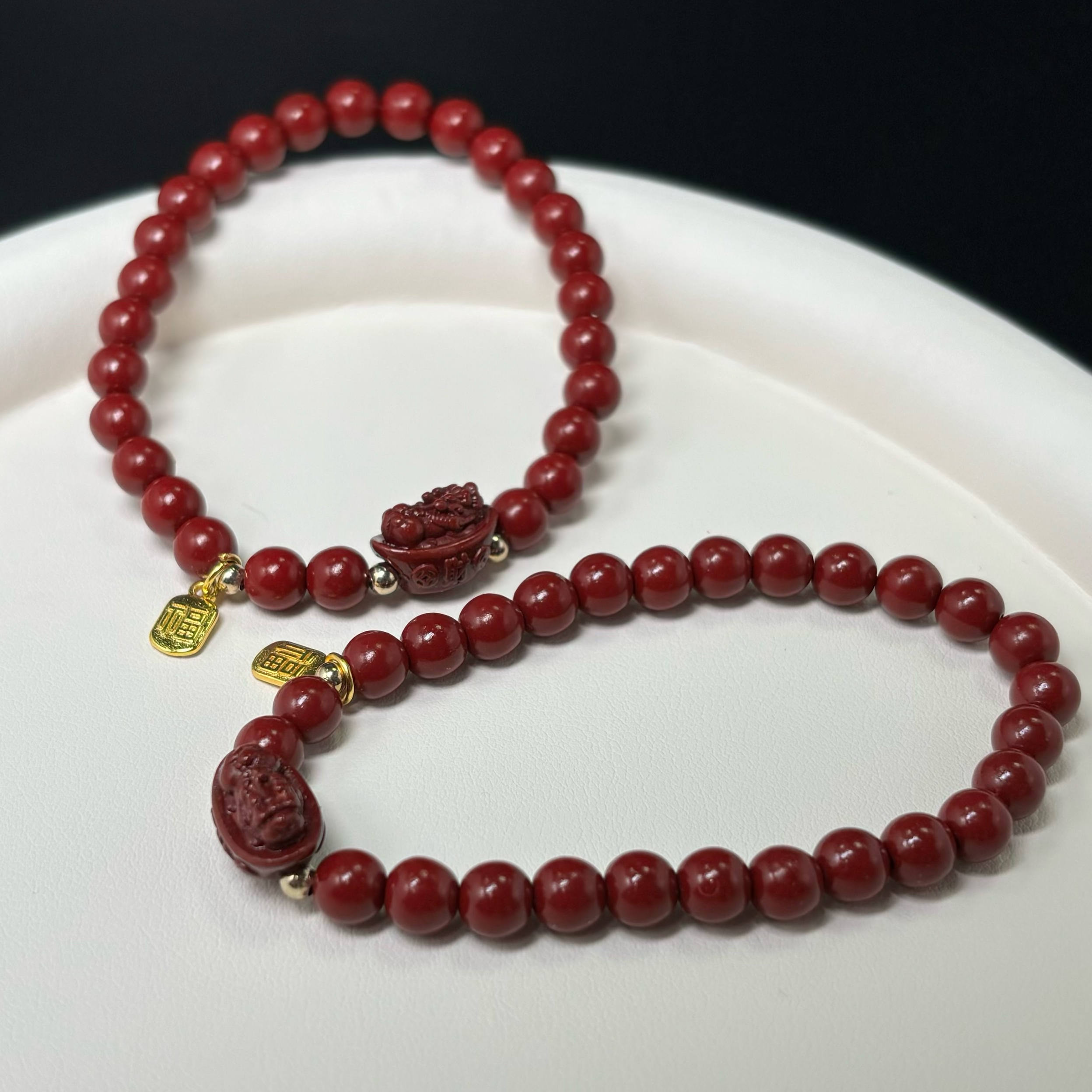 天然辰砂【老郑家】朱砂DIY手串一条 约6mm 多样性发一件 874