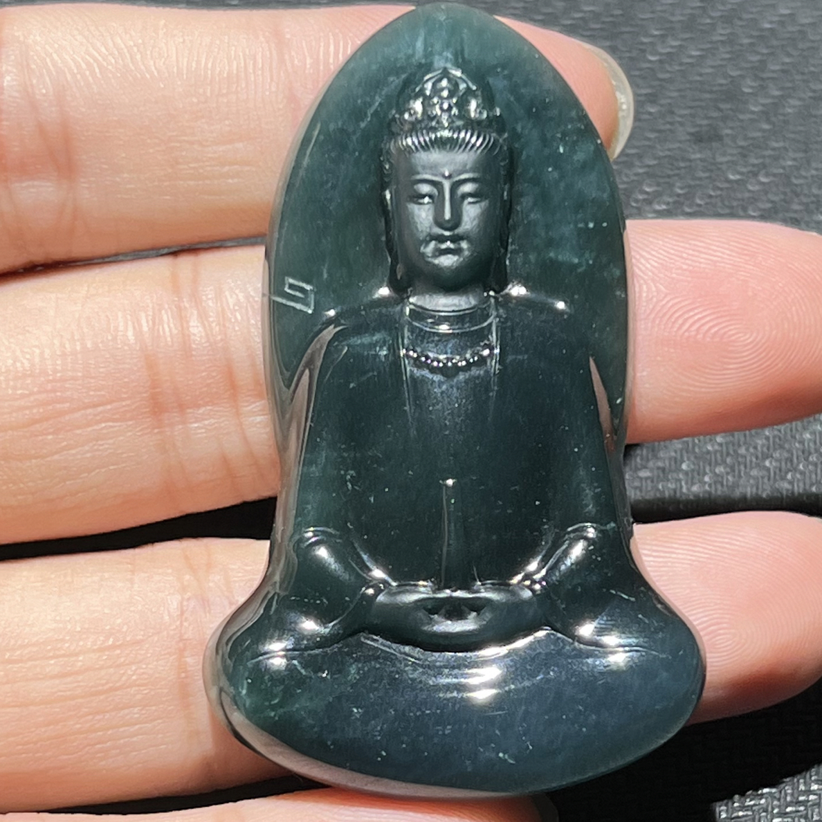 天然翡翠观音吊坠男女款玉石挂件