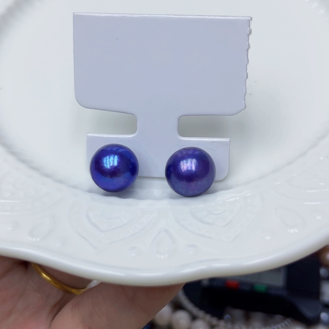 淡水珍珠耳饰银S925镶嵌