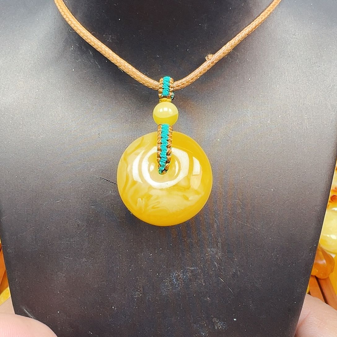 蜜蜡未镶嵌珠宝奇石平安扣10克