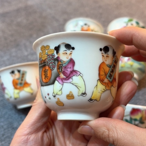 手绘茶杯盖碗壶承