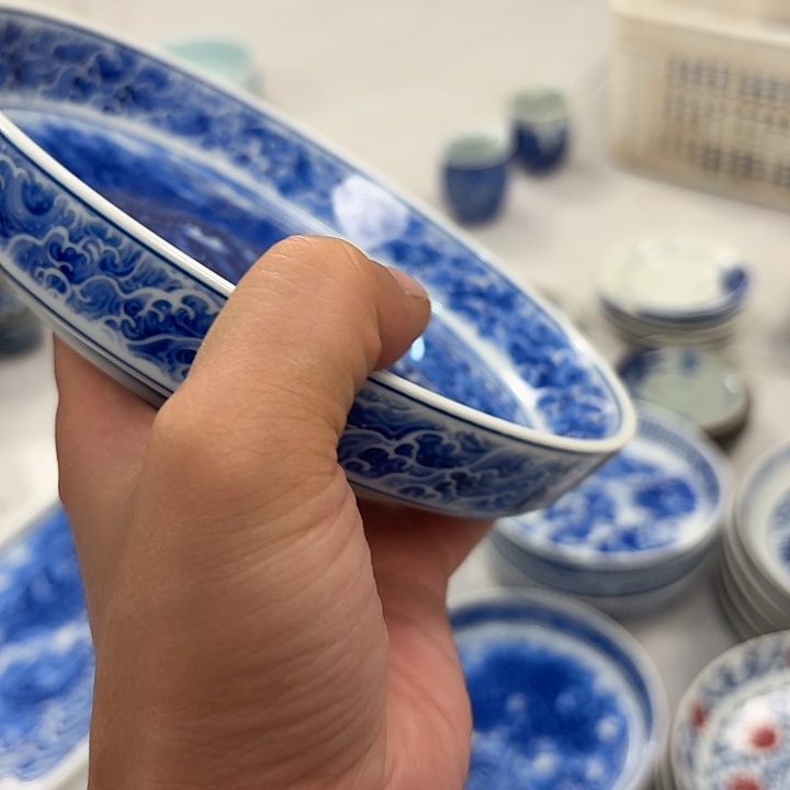 瓷片墨龙吸水大胡乘景德镇