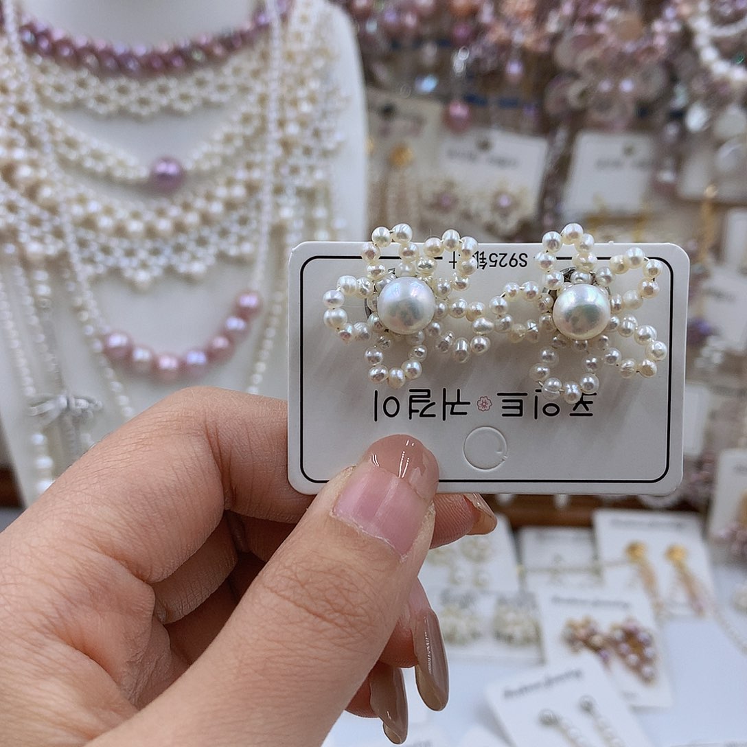 项链银S925镀金镶嵌淡水珍珠