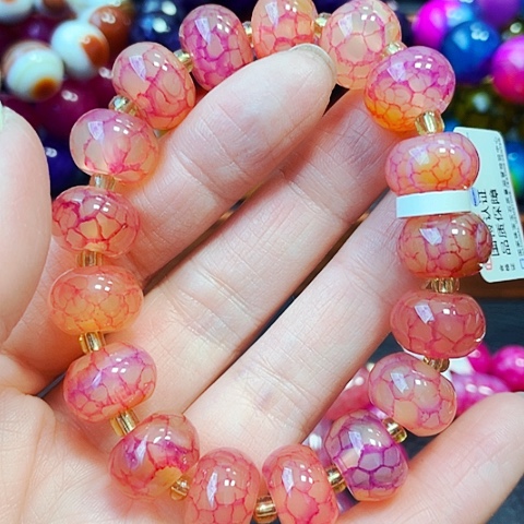 玛瑙/玉髓手链未镶嵌龙鳞凤血