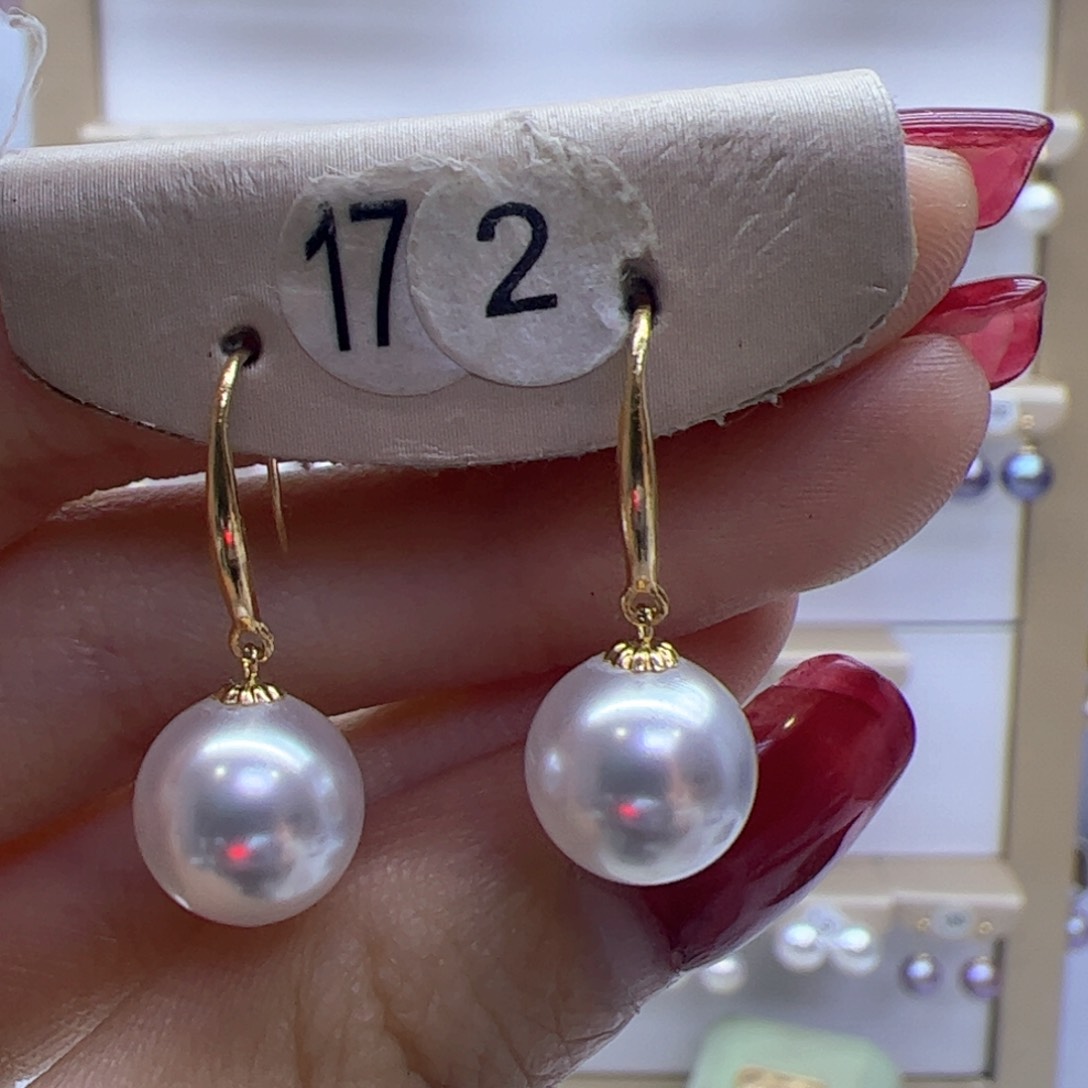 淡水珍珠耳饰18K金镶嵌