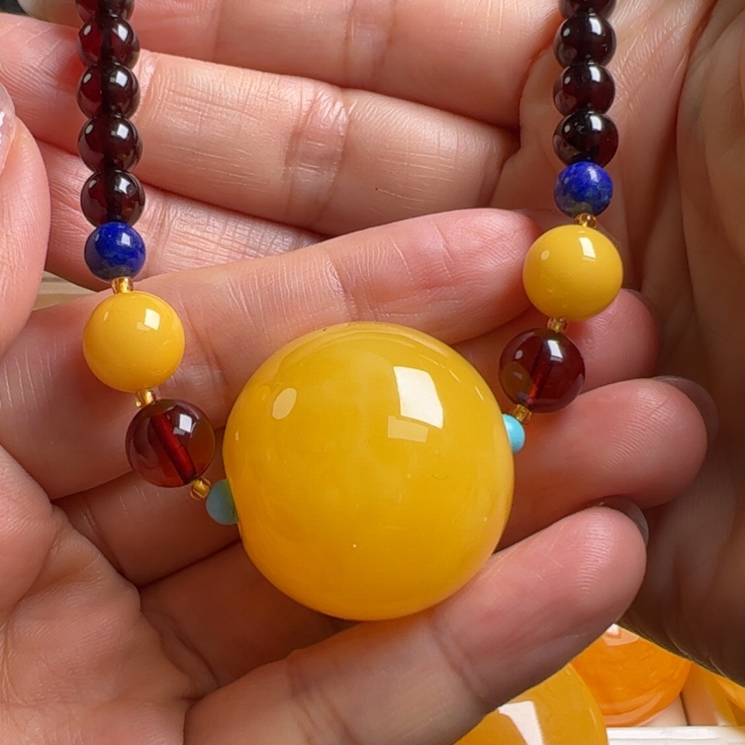 蜜蜡毛衣链未镶嵌无优化