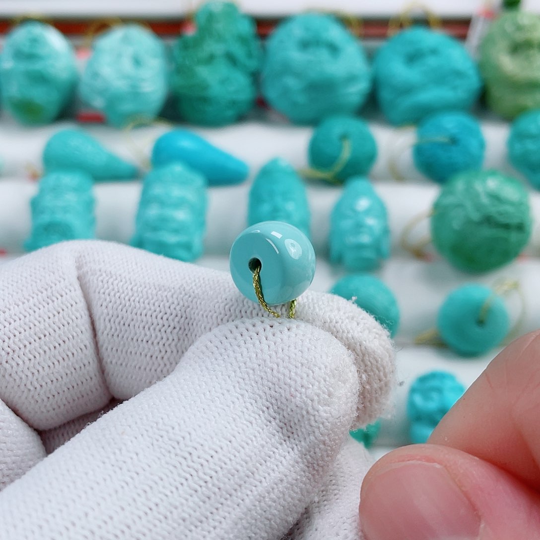 绿松石未镶嵌车挂直径10.7