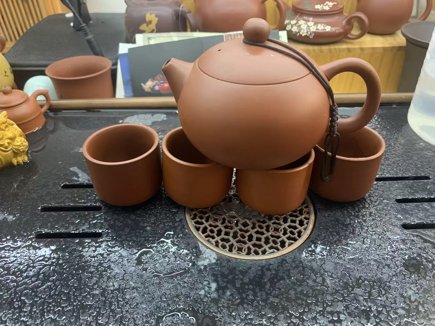 朱泥大红袍 西施壶凤鸣壶 一壶四杯简约