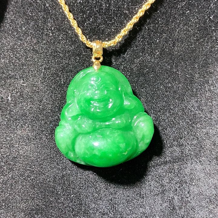 翡翠颈饰银S925镶嵌吊坠