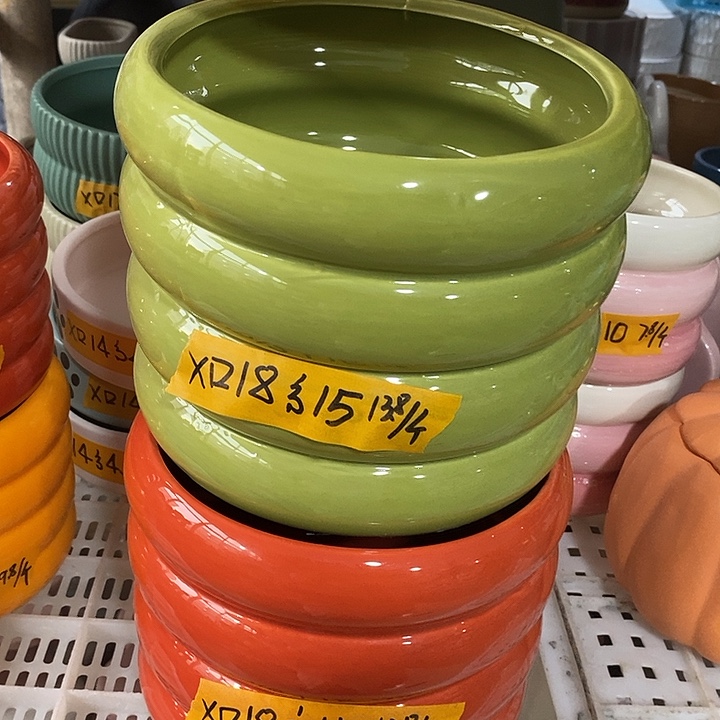 陶盆有孔 瑕疵针孔漏釉介意勿拍口 高