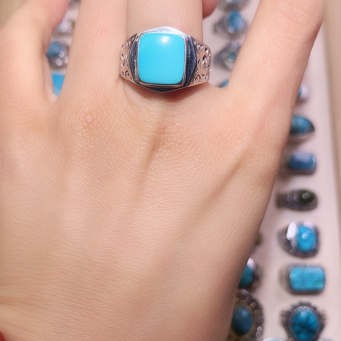 绿松石银S925镶嵌颈饰