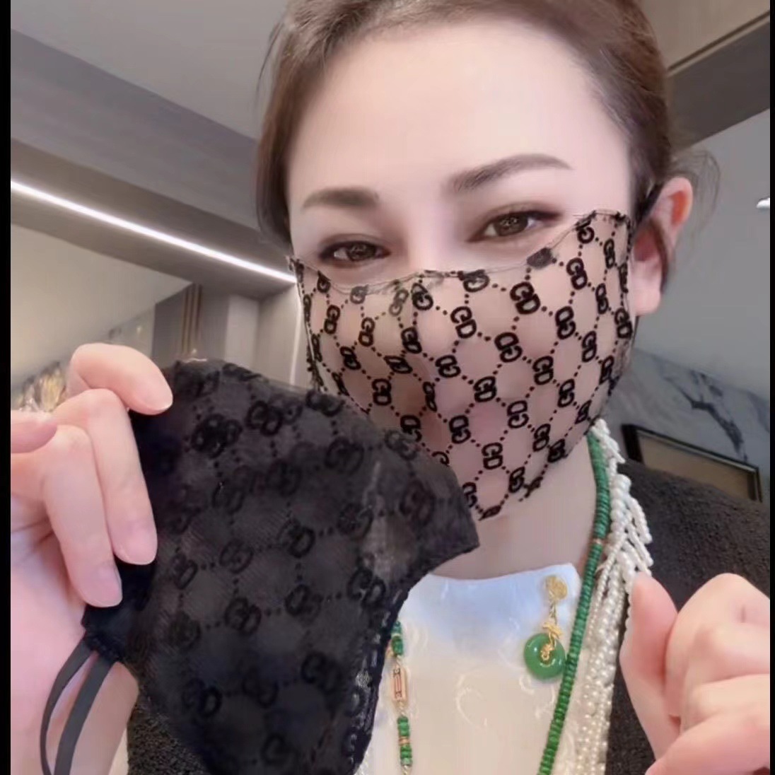 夏季网红蕾丝透气口罩面纱