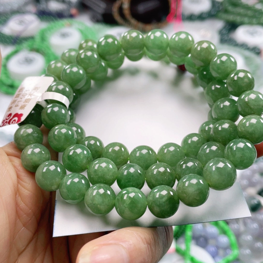 翡翠戒指未镶嵌天然翡翠项链10mm