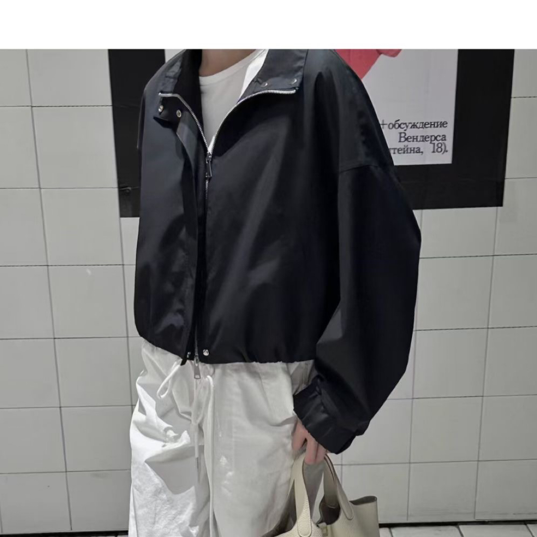 短外套连帽宽松立领7706