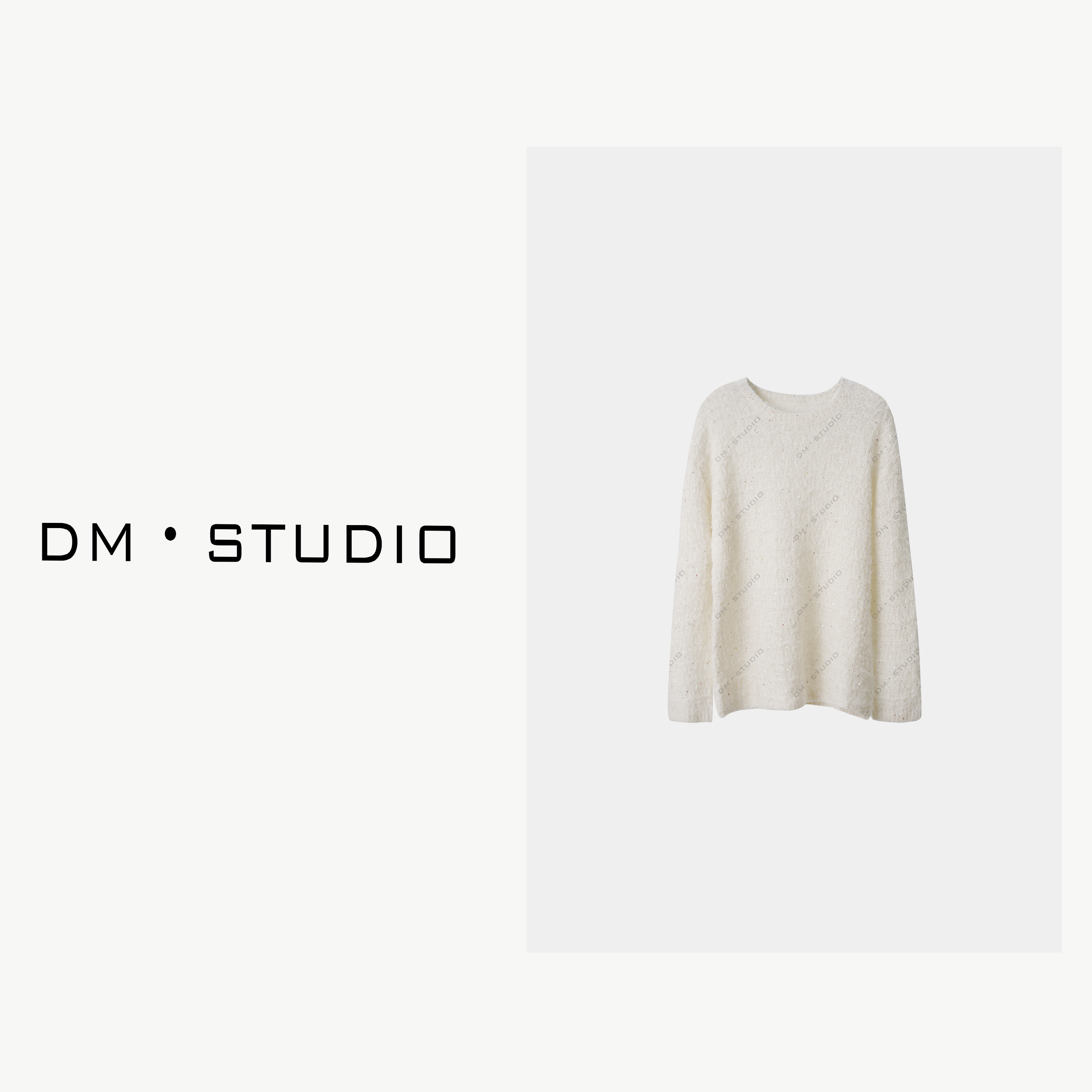 DM•STUDIO/（含牛绒+马海毛+羊毛）慵懒细闪点缀套头毛衣（MS86117）