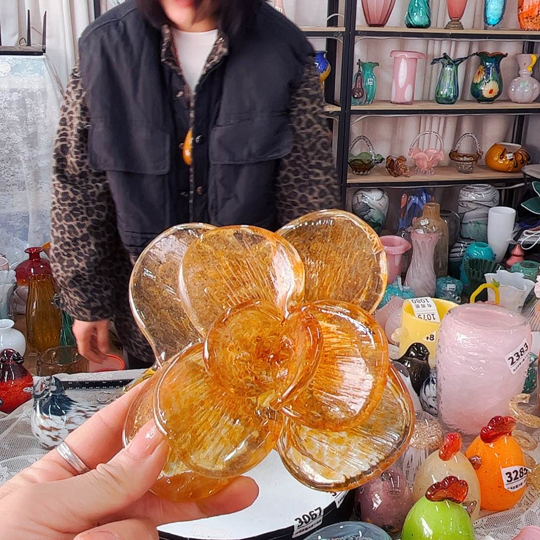 花摆件 家悦琉璃工艺品不完美