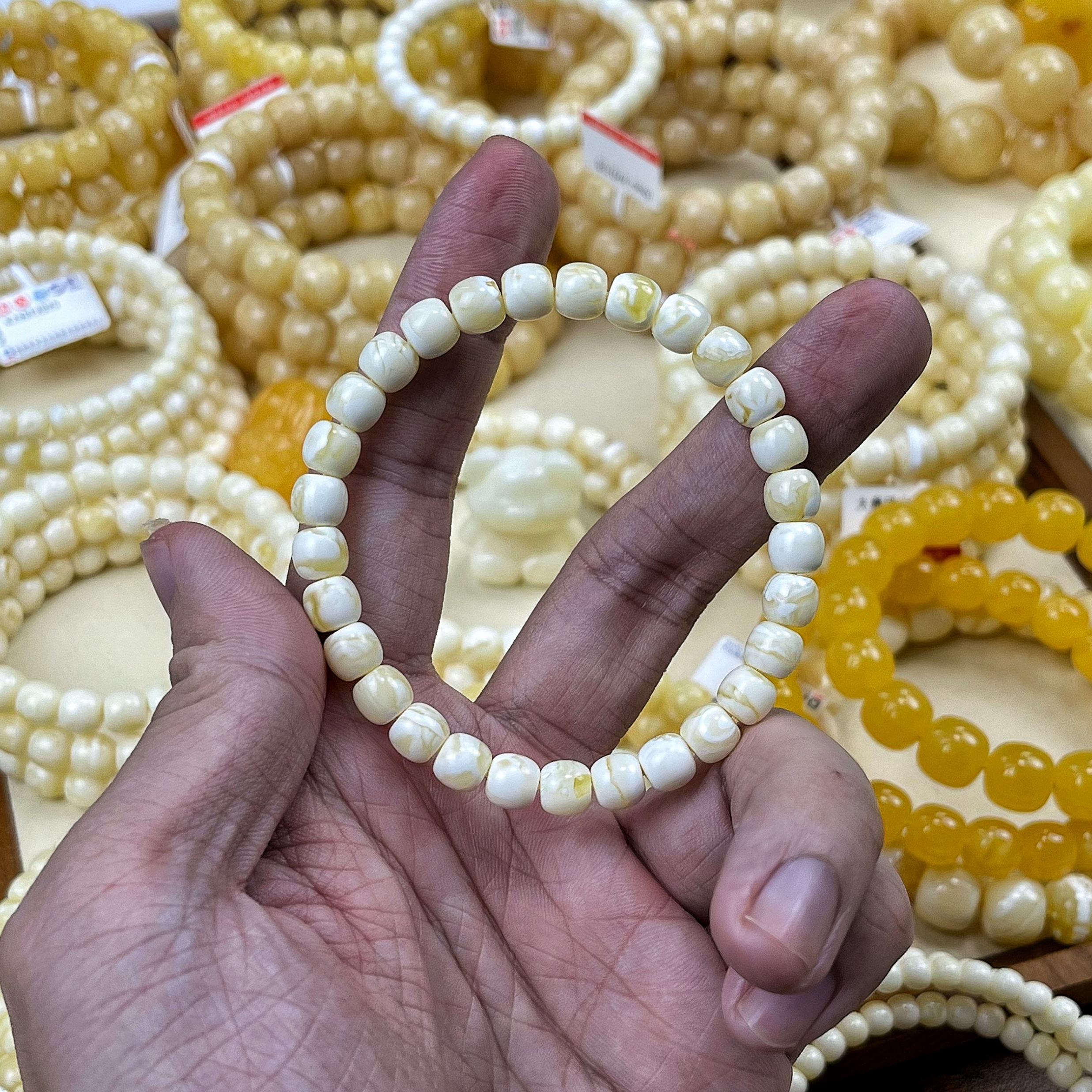 白蜡闪电纹7mm*6.5mm精工高桩极限弧