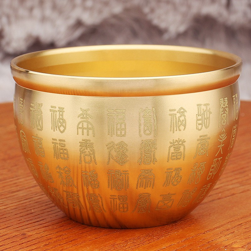 百福缸工艺品大号招财进宝摆件中式小物件装饰品客厅神像刘伯温