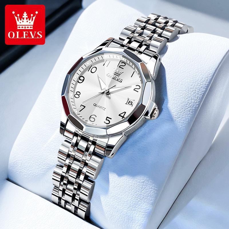 明星张智霖代言欧利时品牌手表双日历石英表防水女士手表女表9970